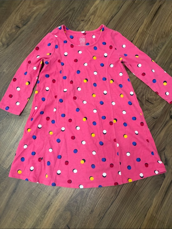 Faded Glory Other - Faded Glory Pink Polka Dot Long Sleeve Swing Dress